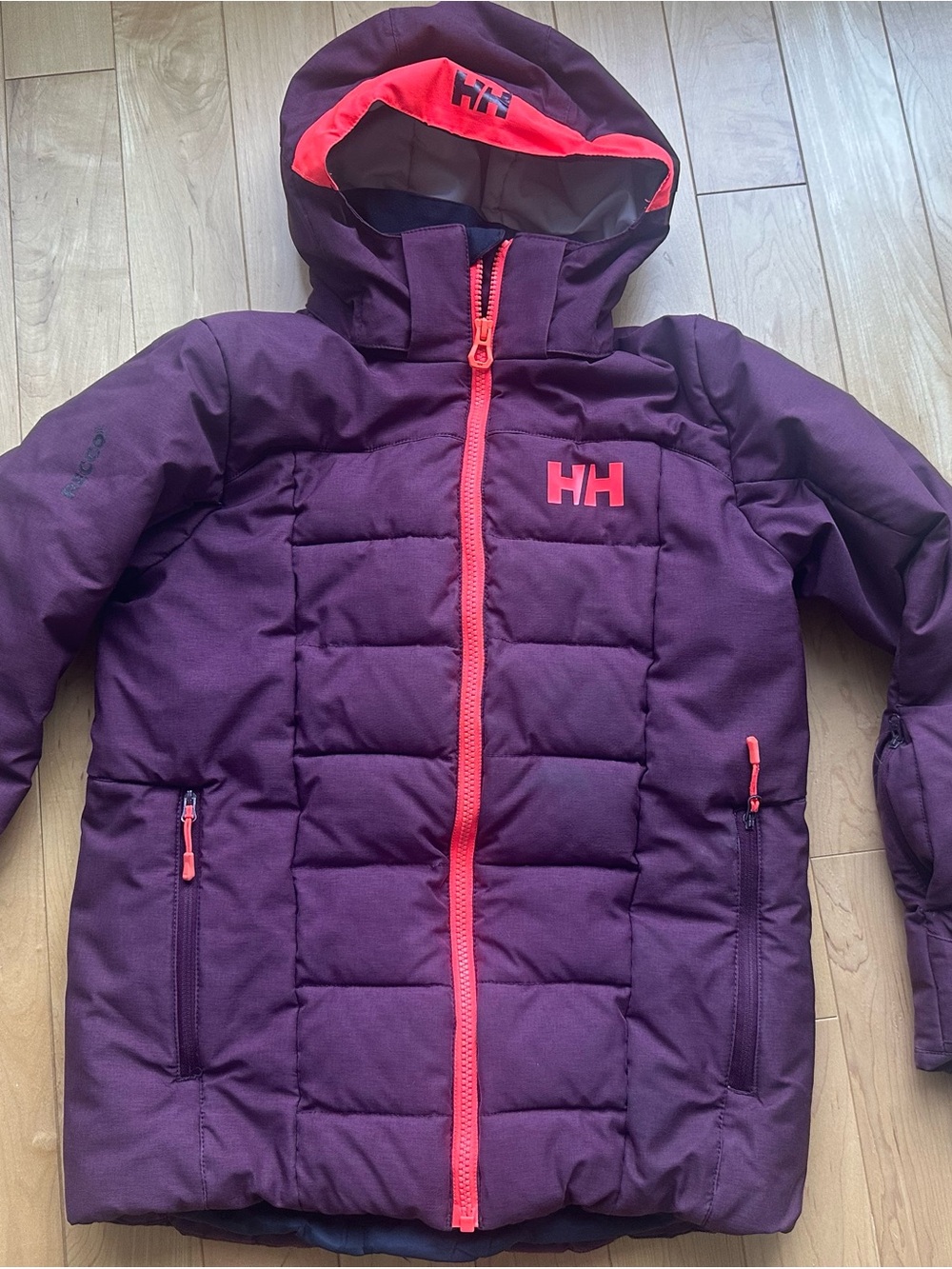 Helly Hansen Girls Purple Puffer Jacket with Bright Pink Accents